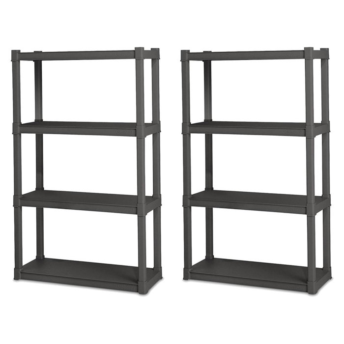 Sterilite Plastic Indoor Outdoor 4 Shelf Durable Shelving Unit, Gray & Reviews Wayfair